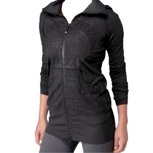 Lululemon Gather Together Jacket  Extremely Rare black print  hooded size 4